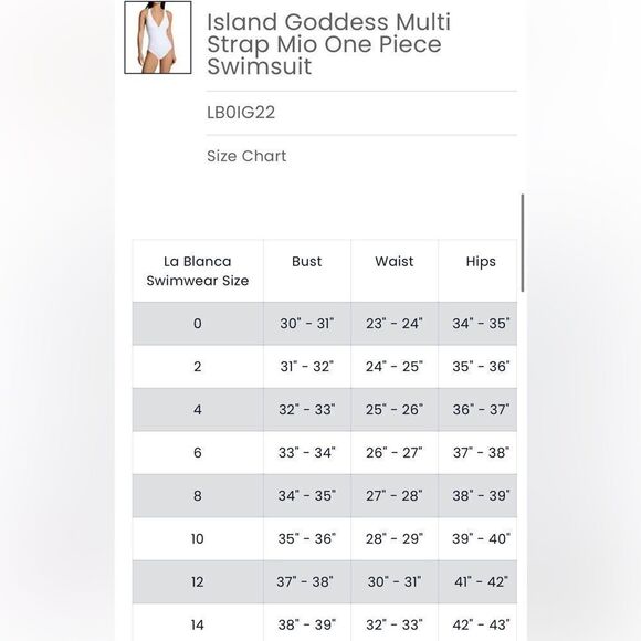 NWT La Blanca Island Goddess Multi Strap Mio One Piece Swimsuit - Picture 14 of 14